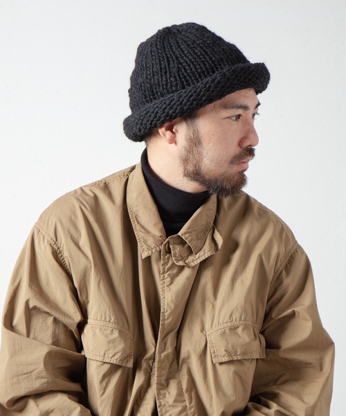 INDIETRO ASSOCIATION ニット帽 ニットキャップ Roll Hand Knit