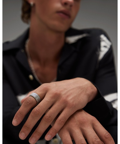 ALLSAINTS 指輪 リング RORY STERLING SILVER TEXTURED RING 