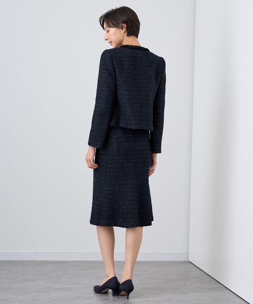 ANAYI（アナイ） スカート ミックスツイードバックフレア スカート