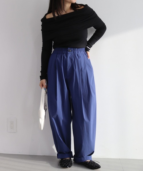 パンツ コットンナイロンタックパンツ レディース : 79470532  