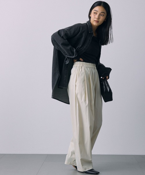 パンツ コットンナイロンタックパンツ レディース BABYLONE