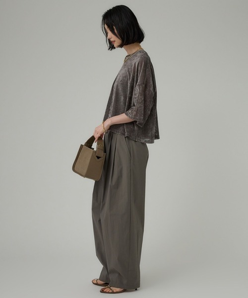 BABYLONE パンツ コットンナイロンタックパンツ レディース