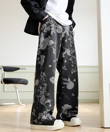 フローラルプリントジーンズXS ジーンズ 「FVLMEN」vintage flower print wide denim