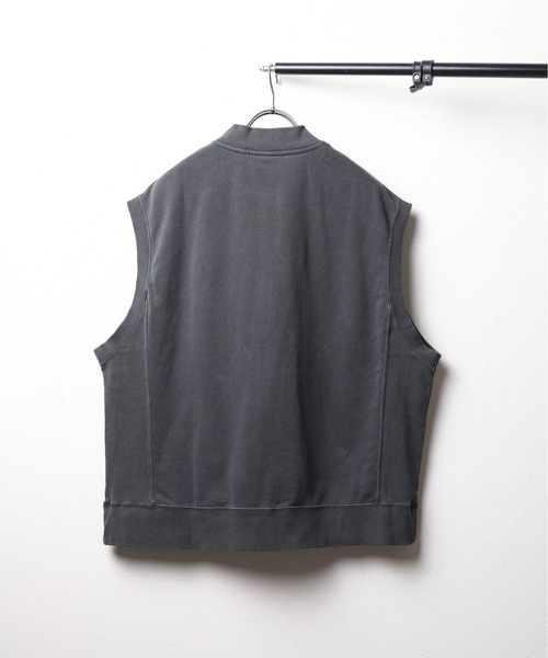 B.I.D. ベスト ジレ 「ピグメント加工裏毛スウェットZIPベスト メンズ