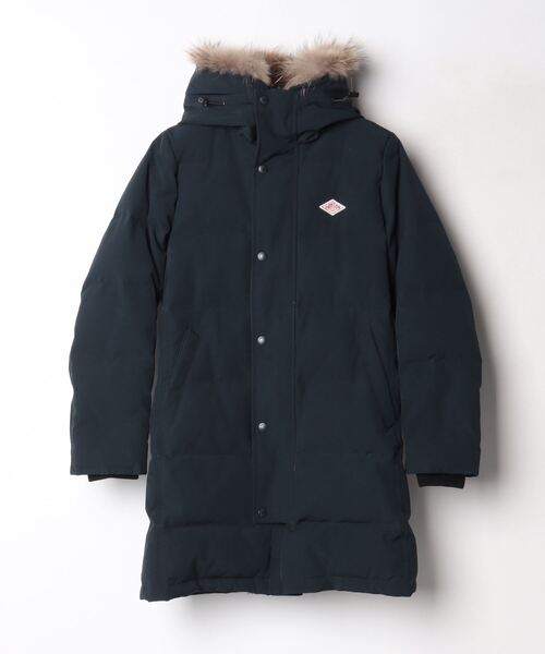DANTON」 ワンポイントダウンコート 34 ネイビー レディース 