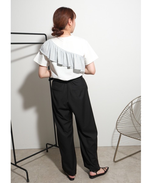palm RICHE tシャツ ラメフリルカットTOPS レディース