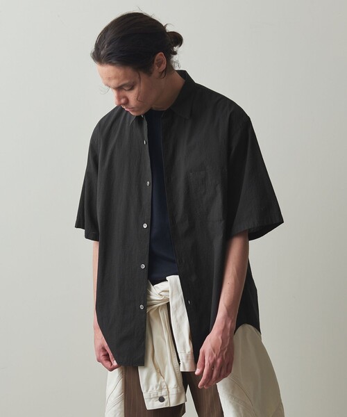 シャツ ブラウス メンズ 「Steven Alan」 コードレーン レギュラーカラー ショート スリーブ シャツ -A-LINE LOOSE CASU｜zozo｜08