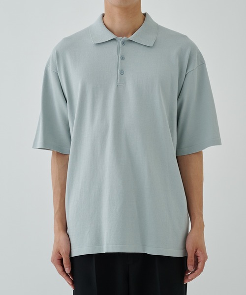 ATON AGING FRESCA PLATE ポロシャツ LOOSE FIT FRESCA KNIT | HAIF SLEEVE POLO SWEATER – ATON | エイトン