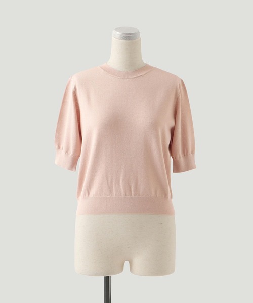 ニット セーター バック パール ベーシック ラメ ニット トップス HUIT レディース