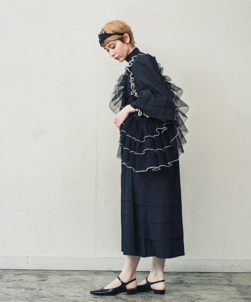 ORIENT MILLINERY DORA【ドーラ】Frilled Bag 黒 ORIENT MILLINERY DORA【ドーラ】Frilled Bag 黒Ω