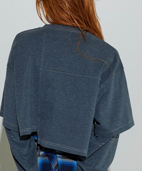 MAISON SPECIAL tシャツ Block Stitch Tops/ブロックステッチ