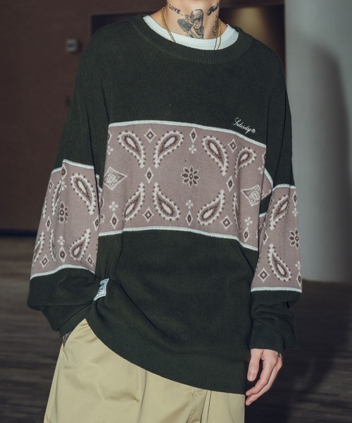 サブサエティ ニット SUBCIETY Patterned knit subciety メンズ