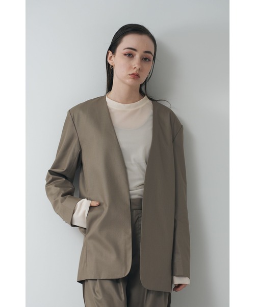 Limue ジャケット ノーカラージャケット TRカラーレスジャケット