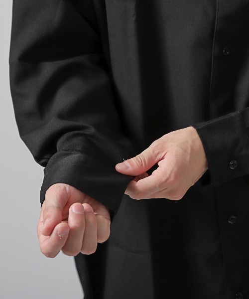 LUXSTYLE（ラグスタイル） シャツ チェーンネックカラーピン付き無地