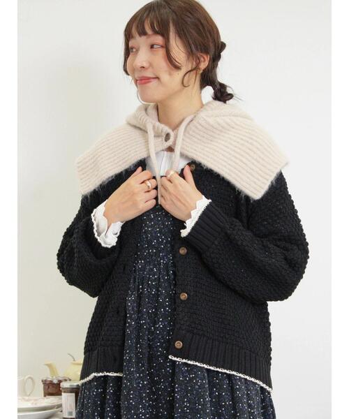 Samansa Mos2（サマンサモスモス） カーディガン ラーベン編み前後2WAY