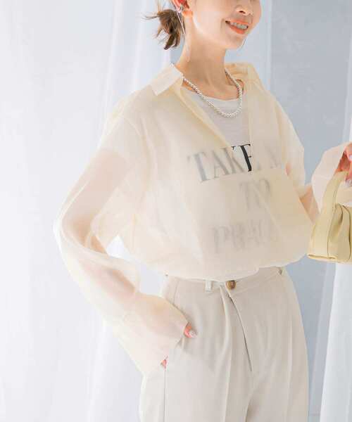 【ivory】シアースキッパーロングシャツ セール】シアースキッパーロングシャツ（シャツ/ブラウス）｜URBAN