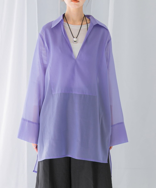 【ivory】シアースキッパーロングシャツ セール】シアースキッパーロングシャツ（シャツ/ブラウス）｜URBAN