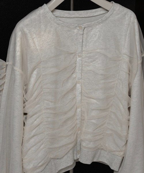 lawgy チュールドッキングフリルスウェット lawgy tシャツ tulle docking frill sweat / チュールドッキング