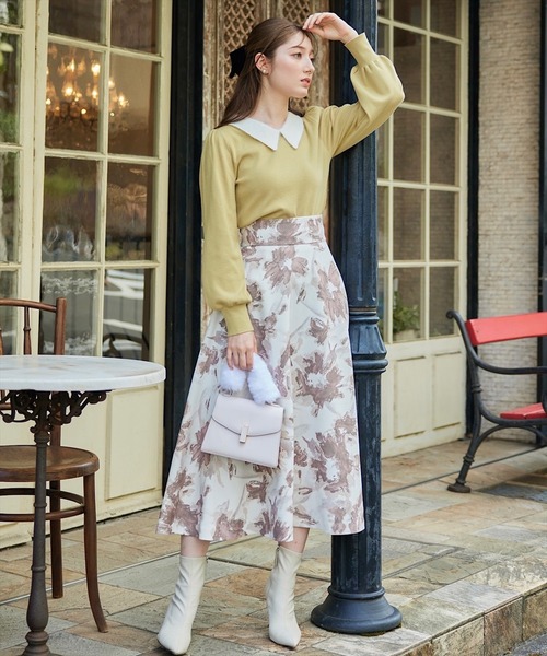 「SWINGLE」 長袖ニット MEDIUM クリーム レディース_画像2