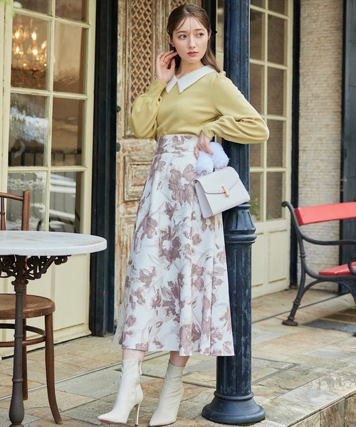 「SWINGLE」 長袖ニット MEDIUM クリーム レディース_画像3