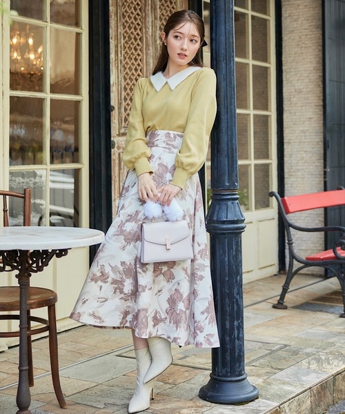 「SWINGLE」 長袖ニット MEDIUM クリーム レディース_画像4