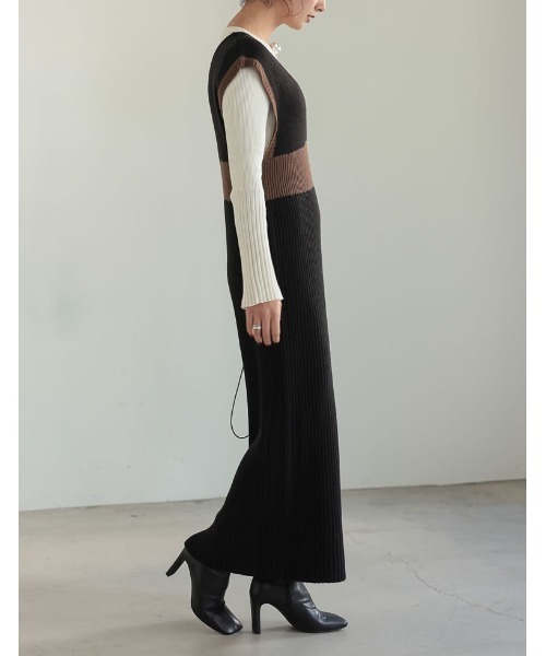 「Re:EDIT」 サロペットスカート SHORT グレー系その他 レディース_画像4