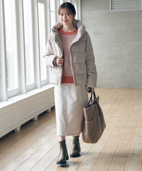 ayanaTATRAS★ベージュダウン イッカ ikka ホソコールアラエルダウンジャケット （ベージュ