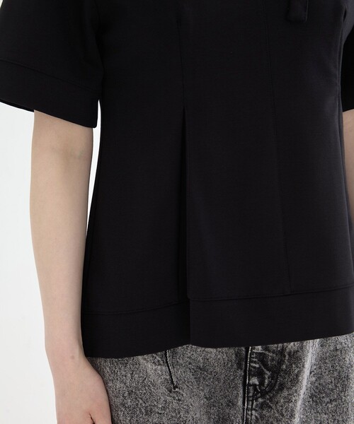 tシャツ タックペプラムポンチトップス｜ウォッシャブル/UVカット/オフィスカジュアル/半袖/夏服 レディース タックペプラムポンチトップス｜ウォッシャブル/UVカット