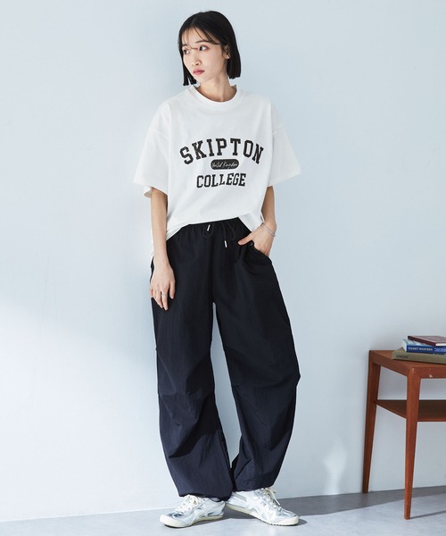 MONO-MART tシャツ ヴィンテージ加工カレッジロゴプリント