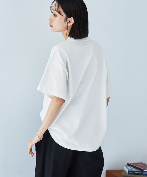 MONO-MART tシャツ ヴィンテージ加工カレッジロゴプリント