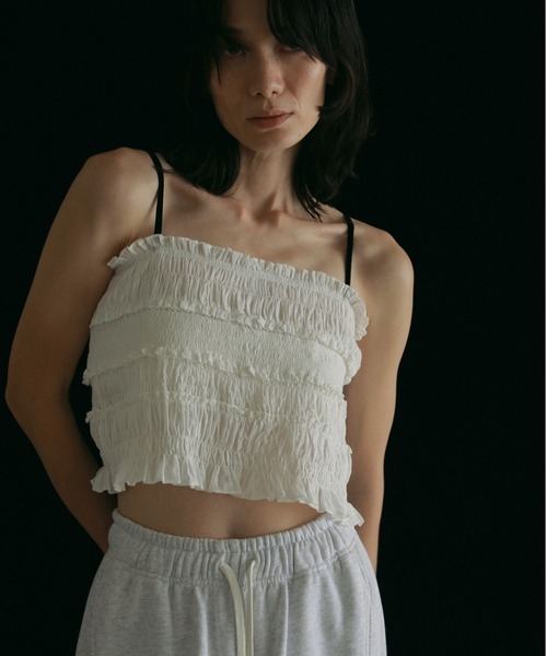 anuke（アンヌーク） キャミソール Velourstrap Frill Camisole 