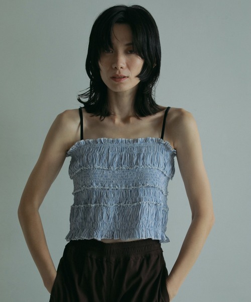 (美品) Velourstrap Frill Camisole アンヌークVelourstrap Frill Camisole