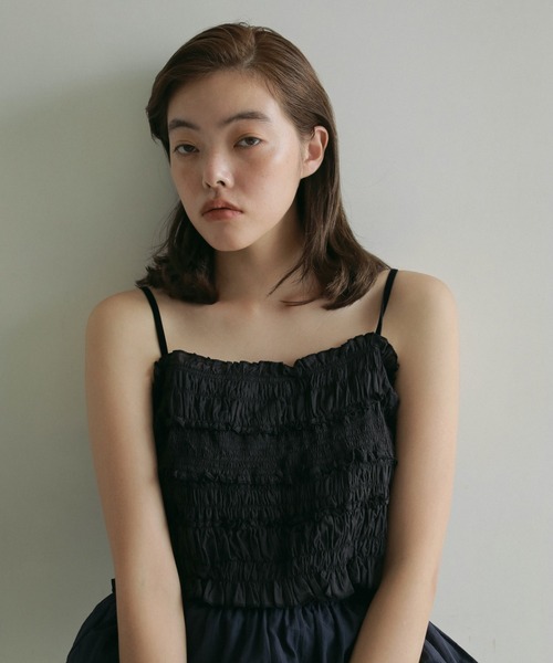 anuke（アンヌーク） キャミソール Velourstrap Frill Camisole 