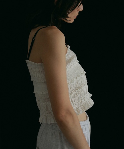 anuke（アンヌーク） キャミソール Velourstrap Frill Camisole 