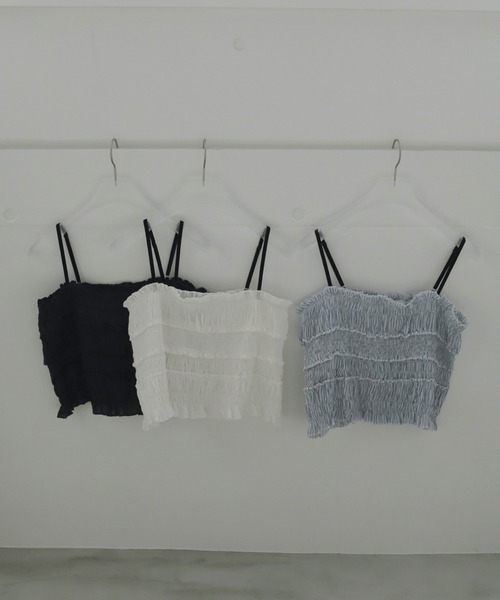 anuke（アンヌーク） キャミソール Velourstrap Frill Camisole 