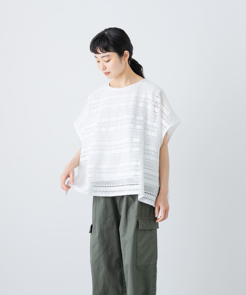 新品タグ付き かぐれ コットンラッセルレースポンチョ 今季 OFF 白 コットンラッセルレースポンチョ[GAA5-23S012]｜URBAN RESEARCH