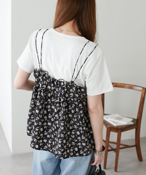 Discoat（ディスコート） キャミソール 花柄Vネックキャミ : ZOZOTOWN