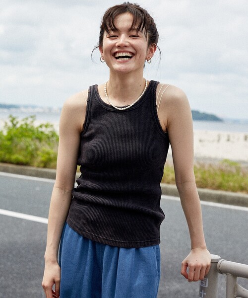 FREAK'S STORE タンクトップ ノースリーブ ダメージ加工