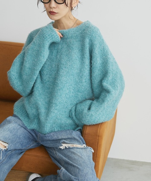 「Auntie Rosa Holiday」 長袖ニット FREE ブルー レディース_画像3