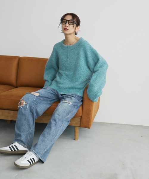 「Auntie Rosa Holiday」 長袖ニット FREE ブルー レディース_画像7