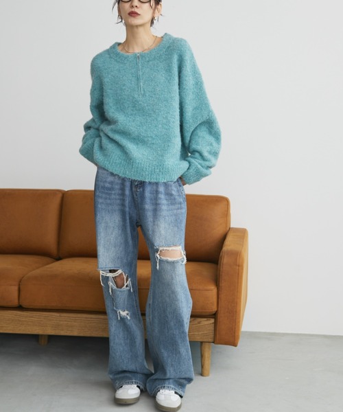 「Auntie Rosa Holiday」 長袖ニット FREE ブルー レディース_画像8