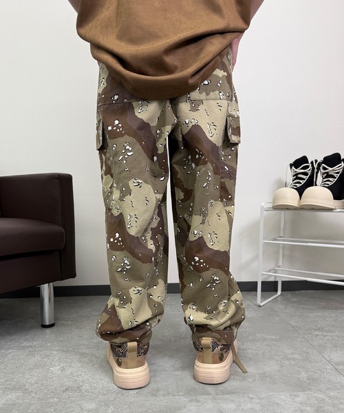 マークアンドロナ　パンツ　カモフラ　迷彩　M〜L相当　コーデュロイ　アーミー ATMARK パンツ 「ワンサイズ/ UNISEX 」デザート柄 カーゴパンツ