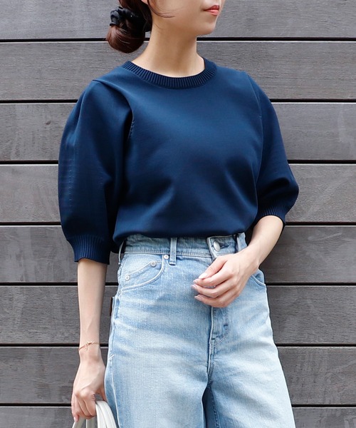 Sirin ニット セーター 「洗える」タックパフスリーブニット