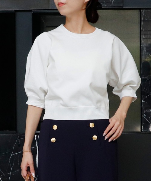 Sirin ニット セーター 「洗える」タックパフスリーブニット