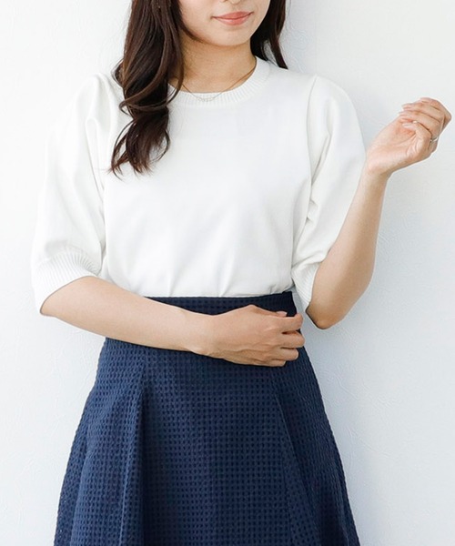 Sirin ニット セーター 「洗える」タックパフスリーブニット