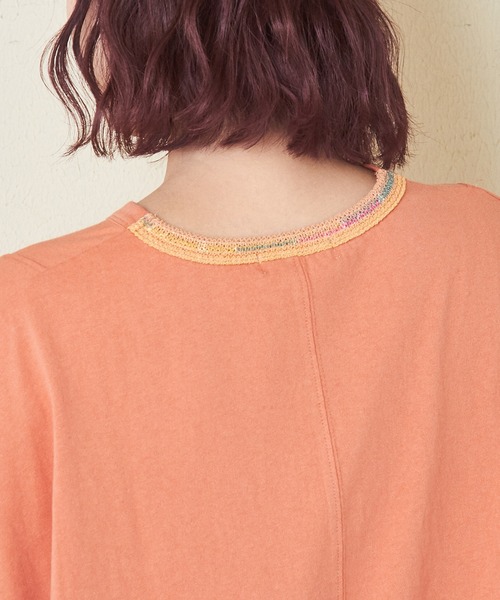 CUBE SUGAR tシャツ 21/-OE天竺スモッキング刺繍プルオーバー