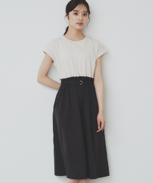 ドッキングフレアワンピース Early-Autumn-SALE ドッキング フレアワンピース TINA：JOJUN 全
