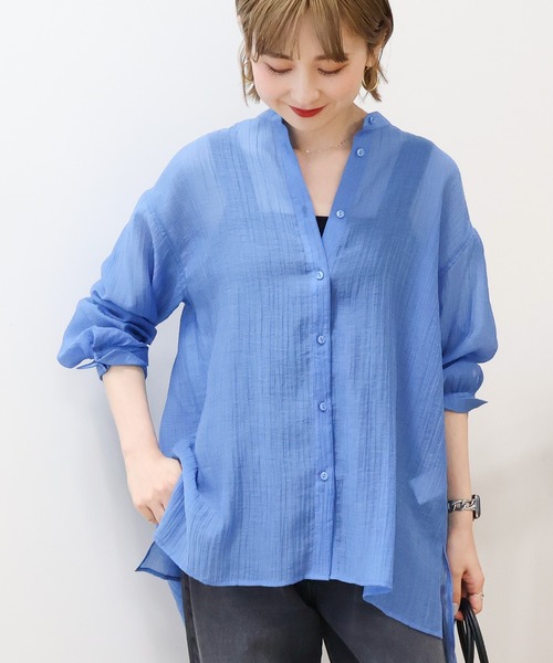 ブラウス シャツ ナチュラルタッチ 楊柳 シャツ レディース JOURNAL STANDARD relume ブラウス シャツ 楊柳バンドカラー