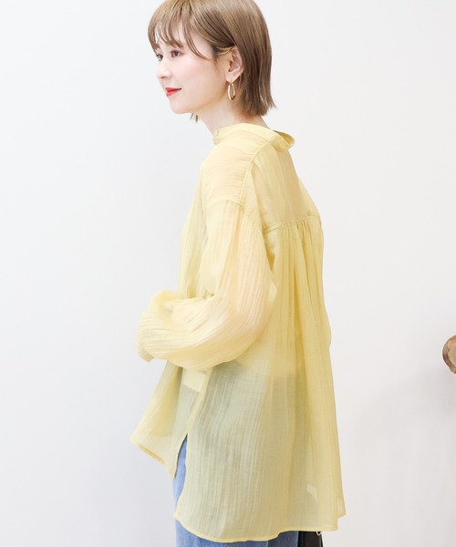 ブラウス シャツ 楊柳バンドカラーシャツ レディース JOURNAL STANDARD relume ブラウス シャツ 楊柳バンドカラー