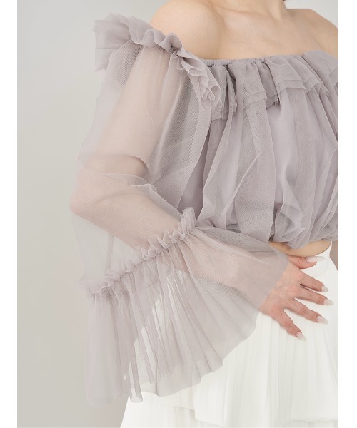 Darich オフショルチュールボリュームトップス 新品未使用 ダーリッチ Darich オフショルチュールボリュームトップス （サックス